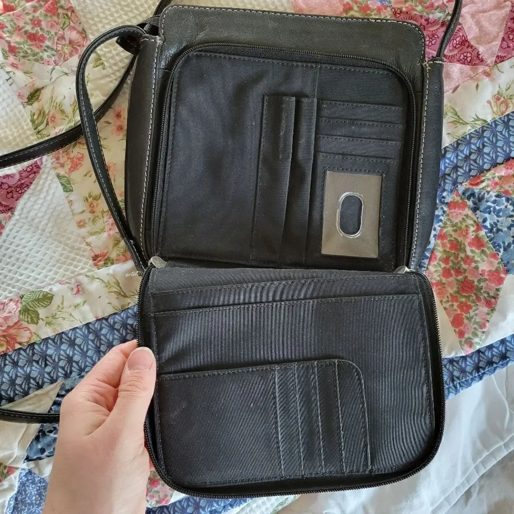Fossil Black Leather Crossbody Bag